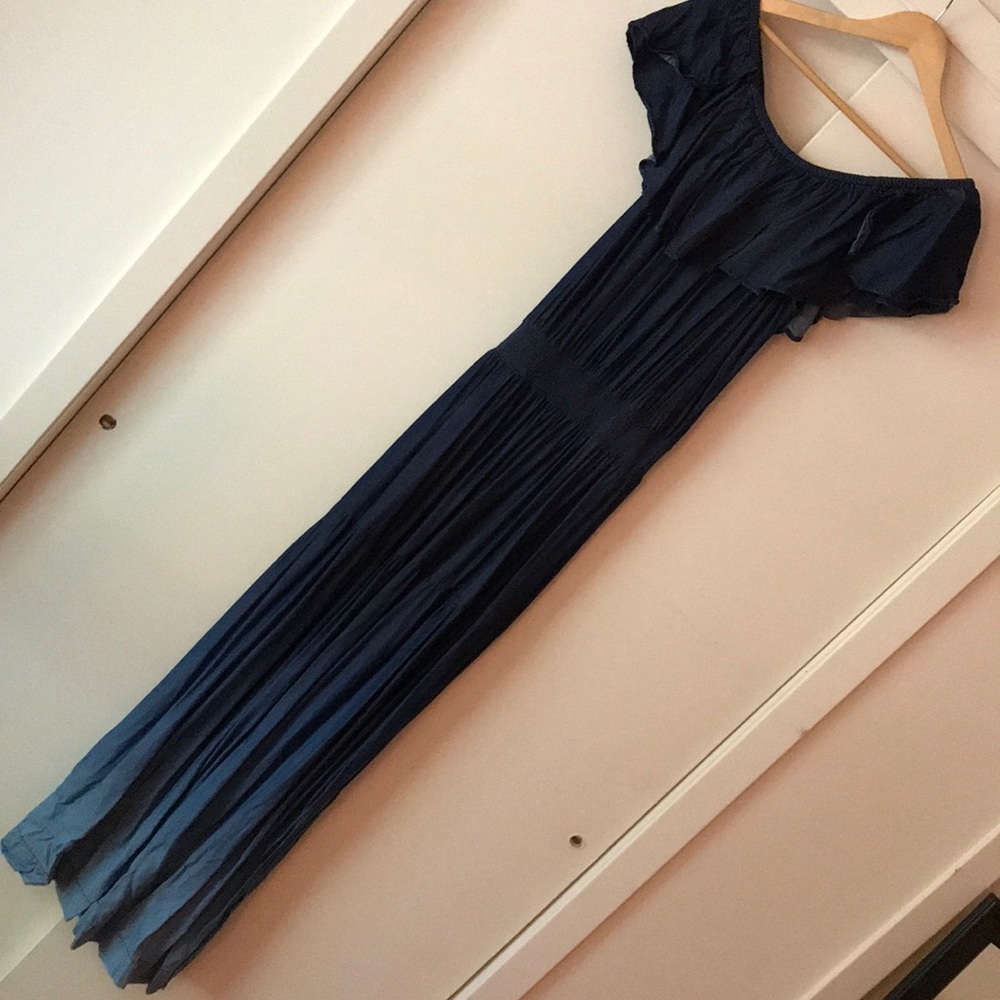 INC Denim Chambray Off-the-Shoulder Maxi, Small